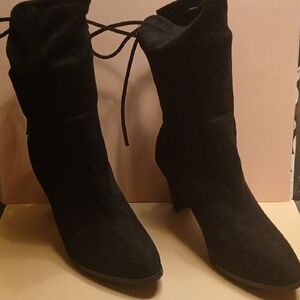 Ladies Elegant Black Suede Women's Boots 8.5